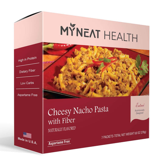 Healthy cheesy nacho pasta meal with fiber