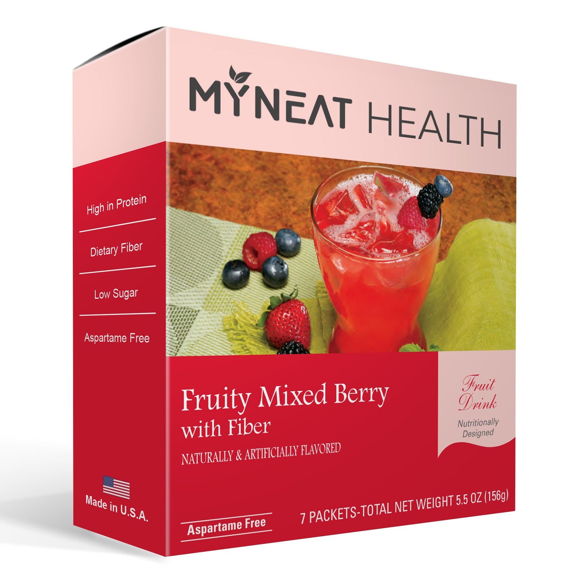 Fruity Mixed Berry Protein Drink with Fiber