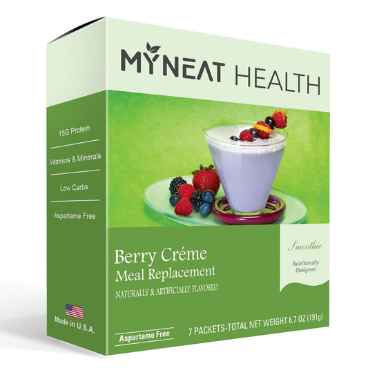 Berry creme Meal Replacement protein smoothie by My Neat Nutrition. Healthy Kosher Protein shake for weight loss